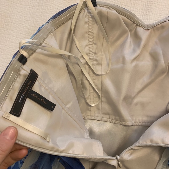 Blue silk BCBG Maxazria floor length dress - Picture 6 of 6